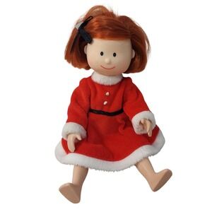 Eden Toys Madeline Doll in Red Christmas Dress White Fur Trim Vintage 8 inch